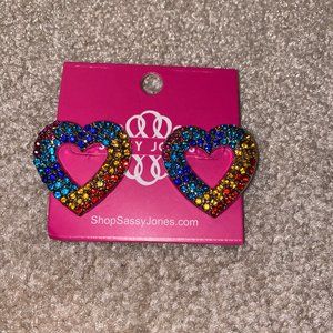 Sassy Jones Fairydust Heart Stud Earrings